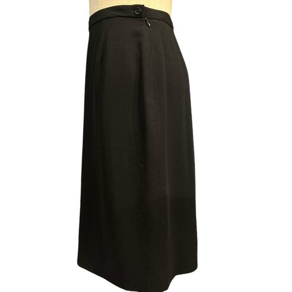Vtg Giorgio Armani Italy Pencil Straight Skirt Wool Sz 8 Black Retro Power Siren - Picture 2 of 9
